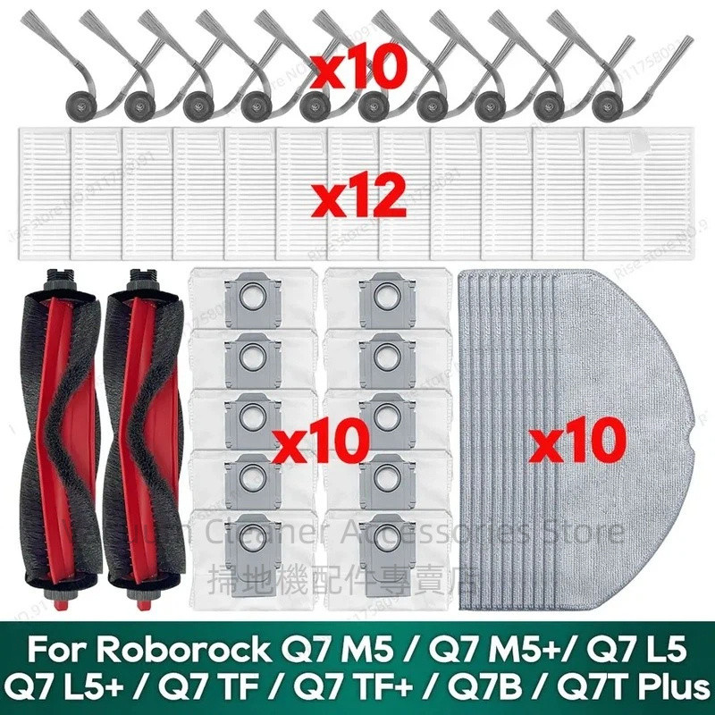 Roborock Q7 L5 TF/Q7 M5/Q7B Robô Aspirador De Pó Acessórios Lado Principal Escova Filtro Mop