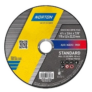 Disco de Corte Fino 4.1/2 x 3/64 x 7/8 Standart Norton Kit 24 unidades