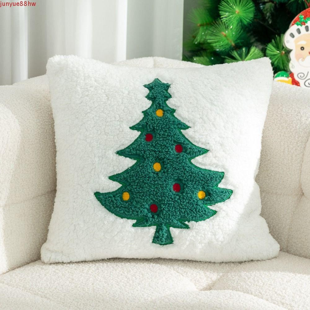JUNYUE Fronha De Natal , Quadrada De Pelúcia , Boneco De Neve Papai Noel Capa De Almofada Macia Sofá/Cama