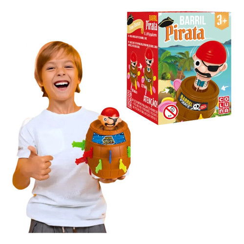 Jogo Brinquedo Barril Pula Pirata Criança Divertido Infantil
