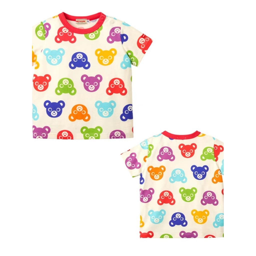 Japonês mk meninos meninas puro algodão dos desenhos animados impressão completa manga curta camiseta crianças verão em 