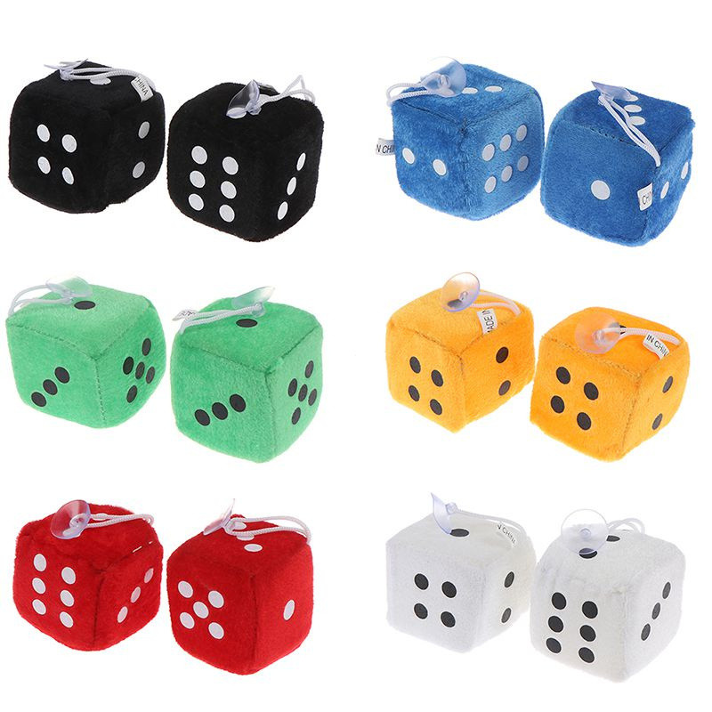 Dados de pelúcia populares de 6cm, decoração para carro, acessório para jogos de tabuleiro, acessório para festas, pinge