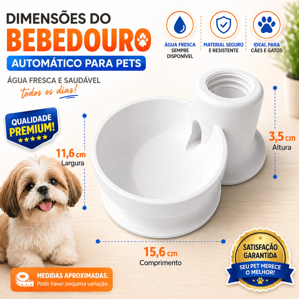 Bebedouro Automático para Pets Portátil Fonte de Água para Cães e Gatos Dispenser de Água Pet