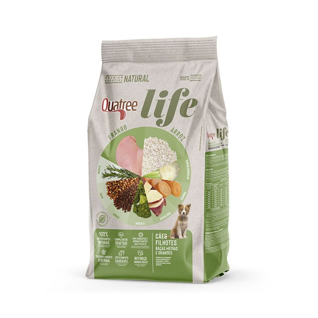 Ração Quatree Life Cães Filhotes Raças Médias E Grandes 15kg