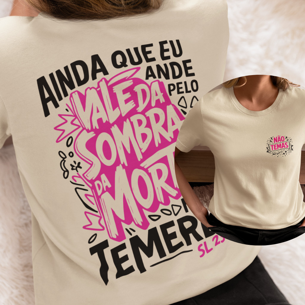 Camiseta Feminina 100% Algodão Estampada Não Temas Religiosa Camisa Premium Diversas Estampas