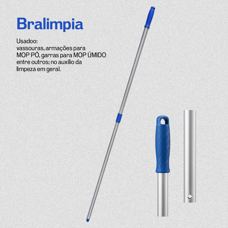 Cabo Alumínio Telescópio Cabo Extensor Regulavel 1,40m Cabo Bralimpia 2 Estágio Cabo Ajustavel
