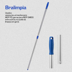 Cabo Alumínio Telescópio Cabo Extensor Regulavel 1,40m Cabo Bralimpia 2 Estágio Cabo Ajustavel