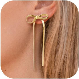 Brincos de Laço Femininos - Brincos de Laço Banhados a Ouro 18K - Brincos de Ouro Femininos - Brincos de Laço