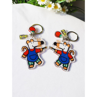 Mouse Bobo ornamentos chave pingente dos desenhos animados decoração de mesa acrílico agitando música transparente brinq