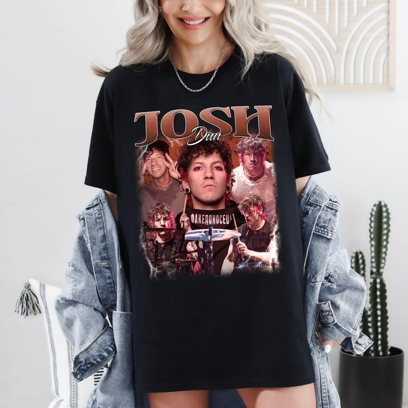 「BR.Moonlight」Camiseta Unissex Josh Dun Music Lover Banda Merch Estampa Divertida Confortável Estilosa Casual