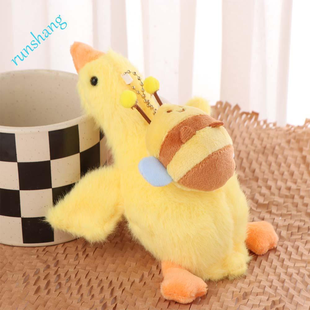 Chaveiro De Pelúcia De Pato RUNSHANG , Pingente De Boneca De Abelhas Macias E Fofas , Bugiganga Pode Puxar Desenho Anima