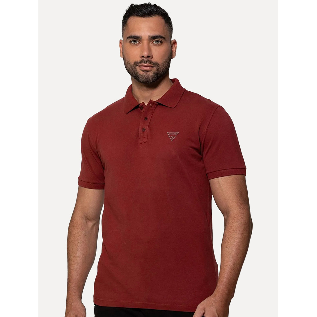 Polo Guess Masculina Piquet Bordô