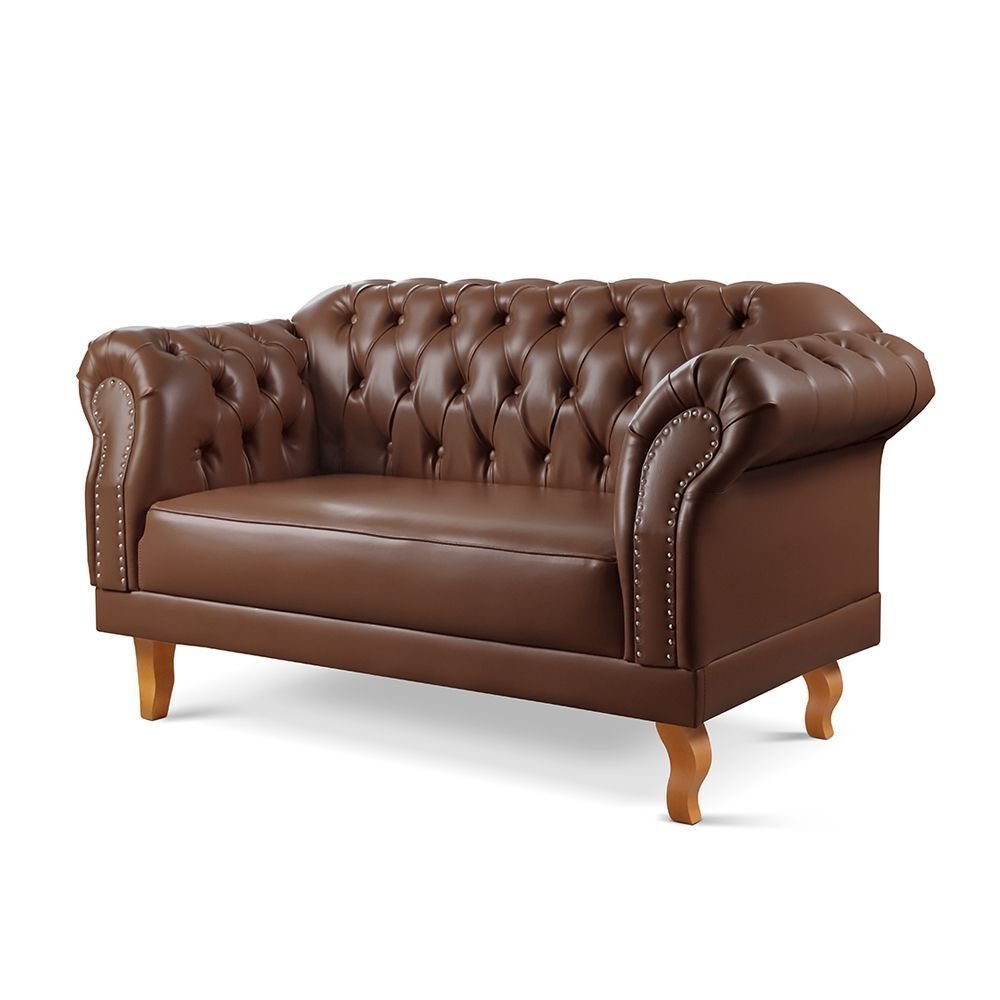 Conjunto de Sofás Chesterfield Duque Yescasa Marrom Marrom