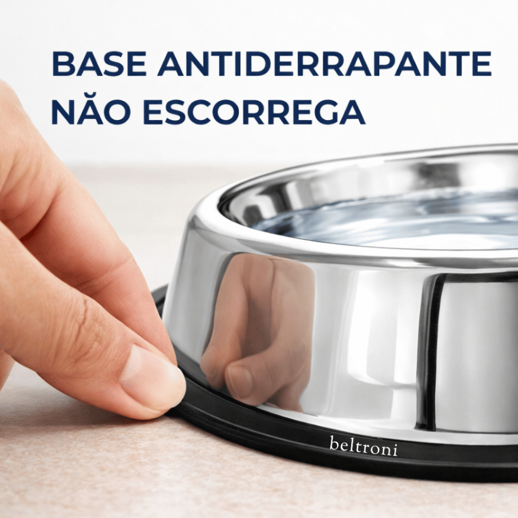 4 Potes Inox Pet Grandes Cachorro Gatos Tigela 900ML Cada Comedouro Base Antiaderente — imagem 2 de 2