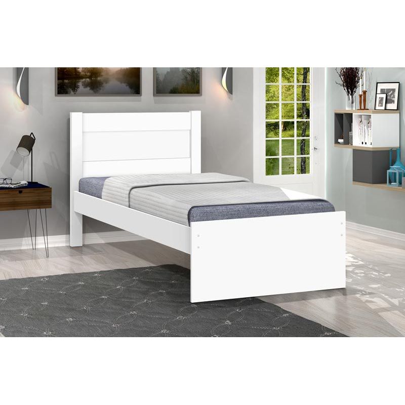 Cama Solteiro Criança Prisma Quarto Compacta Moderna Colchões: 188x88 Flex Branco - JeA Móveis