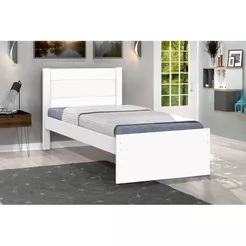 Cama Solteiro Criança Prisma Quarto Compacta Moderna Colchões: 188x88 Flex Branco - JeA Móveis