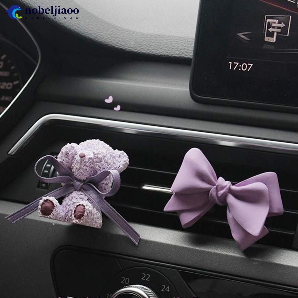 NOBELJIAOO Bonito Urso Roxo Carro Perfume Clipe Tomada Aromaterapia Ambientador Difusor Fragrância Ornamento Acessórios