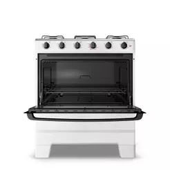Fogão A Gás Esmaltec Ideal Pop 5 Bocas Com Forno 50L Branco E Mesa Inox Limpa Fácil