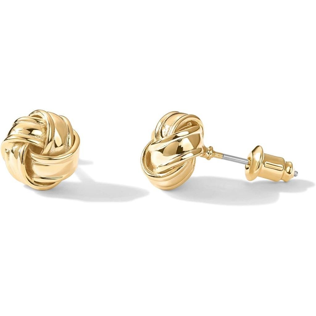 Brincos de Prata Esterlina 925 Banhados a Ouro 14K com Design de Nó de Amor PAVOI |   Brincos de Ouro para Mulheres