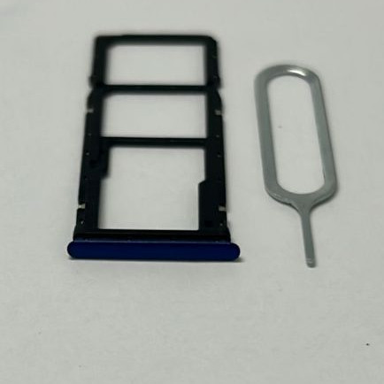 Gaveta Bandeja Slot Dual Chip Sim + Chave De Chip P/o Redmi 7 Azul Escuro
