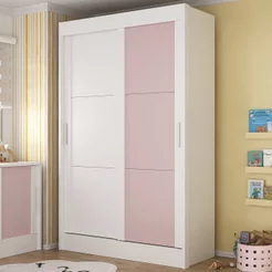 Guarda-Roupa Infantil Flex 2 Portas 2 Gavetas Maya Espresso Móveis Rosa/Branco Branco/Rosa