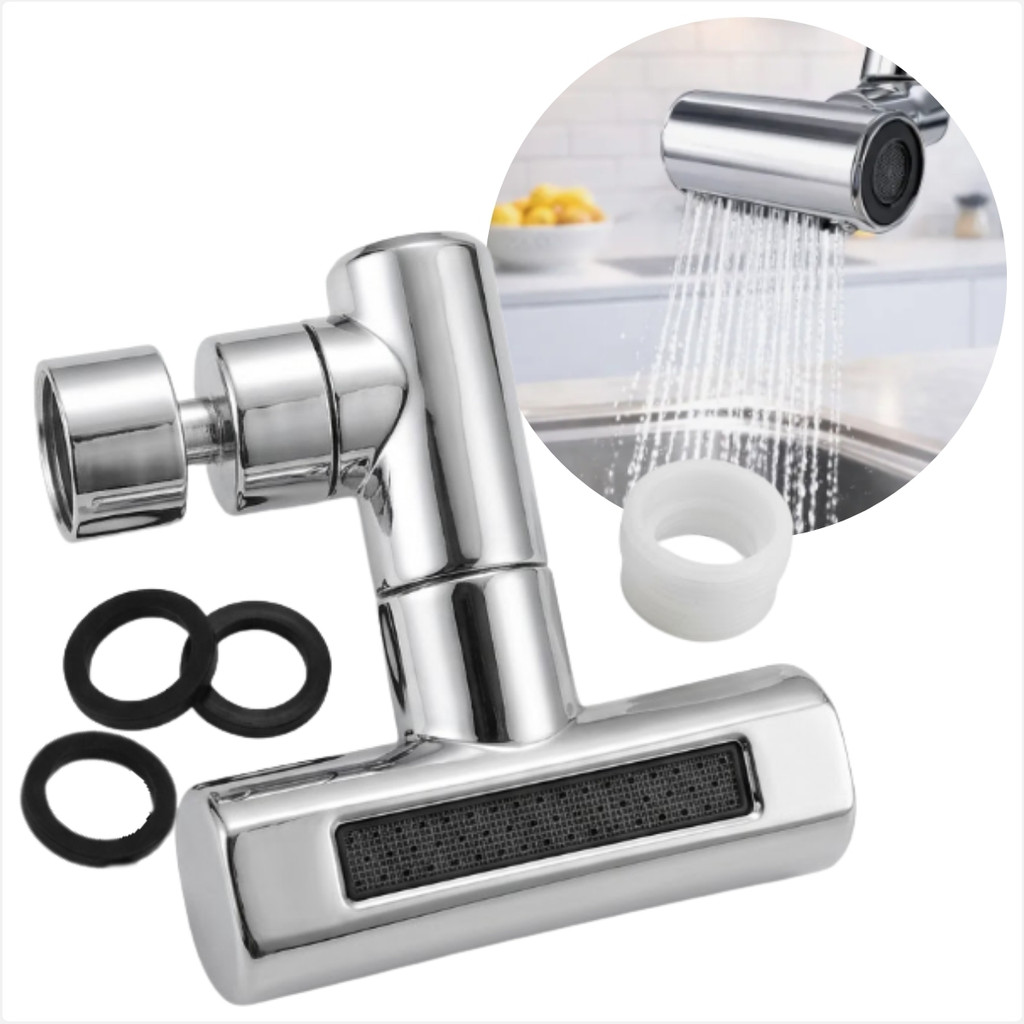 Extensor Adaptador Giratório para Torneira 360 Cascata com 4 Jatos Economia de Água