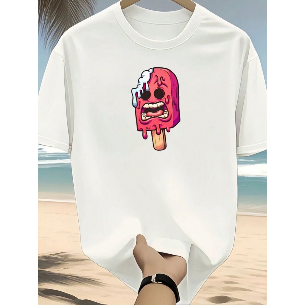 CAMISETA Masculina Estampa PICOLÉ Estilo Regular Manga Curta Estampada Malha 30.1 Algodão Verão BARATA