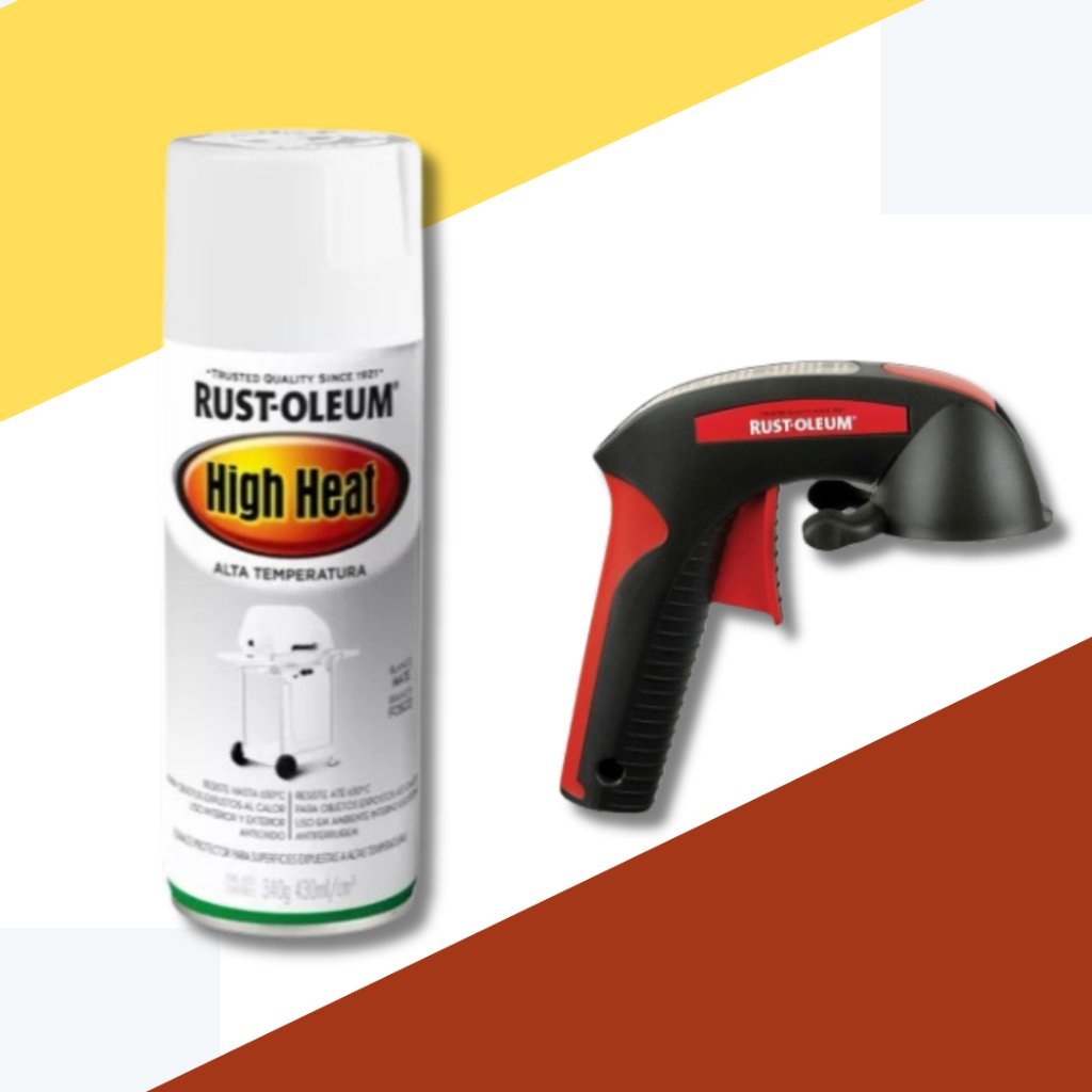 Spray Alta Temperatura Churrasqueira 650°C Branco Fosco Rust-Oleum® com Gatilho Aplicador Rust Oleum