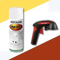 Spray Alta Temperatura Churrasqueira 650°C Branco Fosco Rust-Oleum® com Gatilho Aplicador Rust Oleum