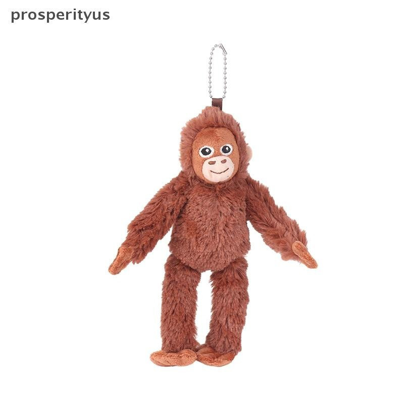 [prosperityus] Desenhos Animados Gorila Pelúcia Chimpanzés Macaco Pingente Macio Boneca De Chaveiro Mochila Carro Saco D