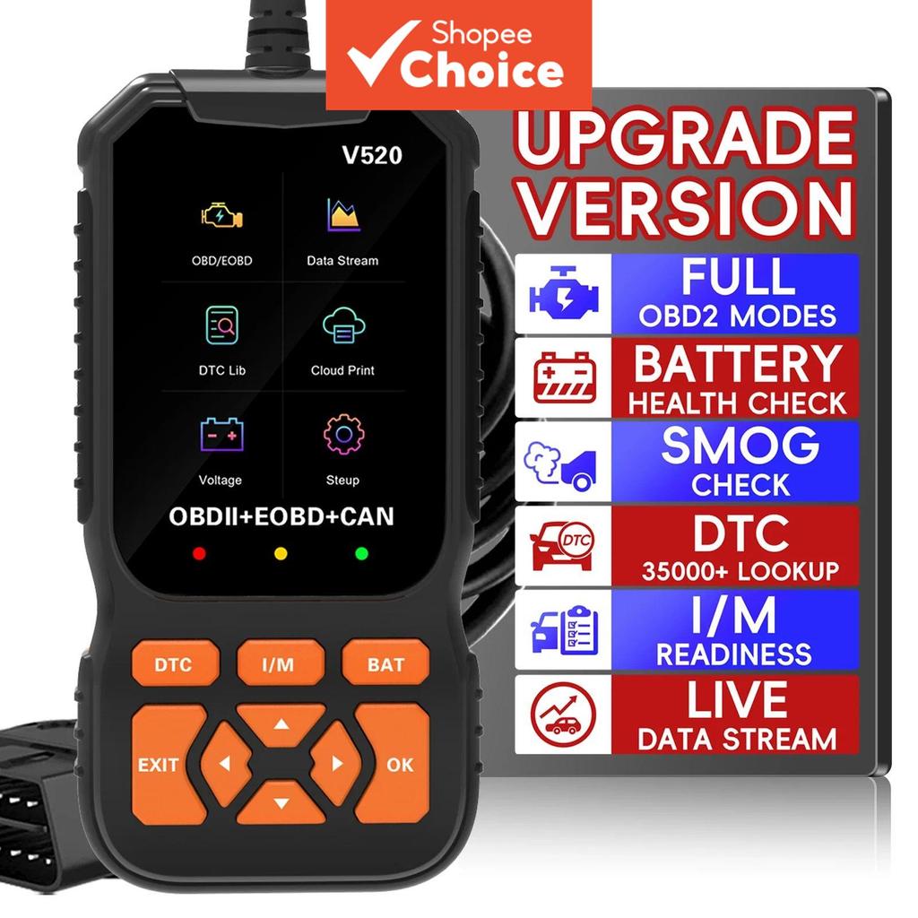 Um Conjunto De Scanner V520 OBD2 , Leitor De Código De Aparência DTC Do Sistema De Motor Automotivo , Ferramenta De Diag
