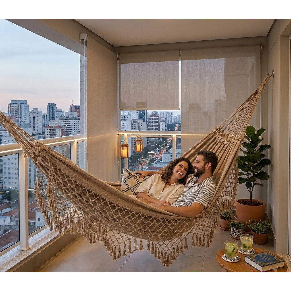 Rede De Dormir Descanso Balanço Casal Super Resistente Grande
