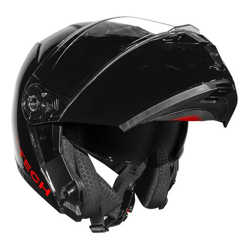 Capacete Robocop Race Tech Signal Articulado Escamoteável P Preto Brilho Monocolor 62