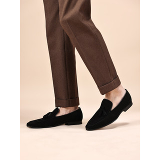 Verão borla mocassins homens britânico couro genuíno deslizamento-On sapatos casuais masculinos camurça sapatos de couro