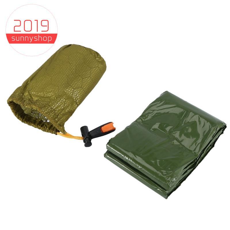 [Bestseller S] Saco De Dormir De Emergência Bivy Com Apito Sobrevivência Ao Ar Livre Cobertor Térmico Para Mochila De Ac