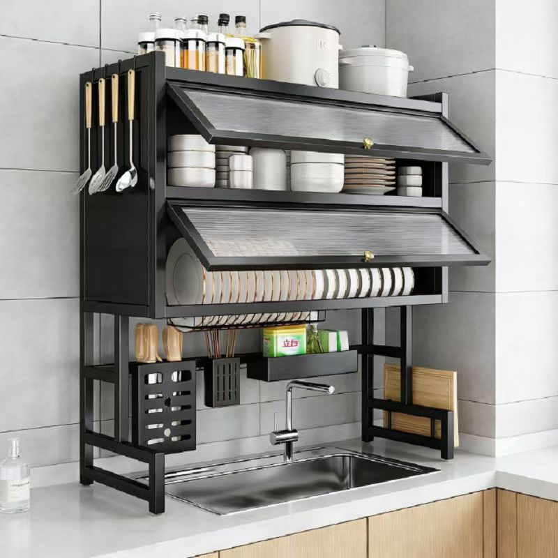105cm Escorredor De Louça Cozinha Suspensa Modula Pia Rack Organizador Estante poeira porta armário