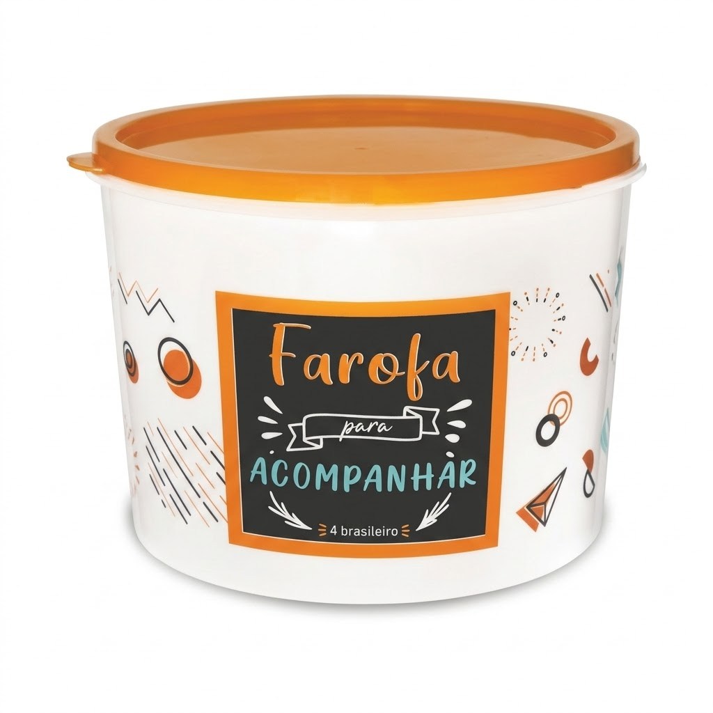 Pote Hermético 1L Porta Mantimentos Plástico Cozinha Despensa Chocolate Farofa Sal Milho Leite Pó