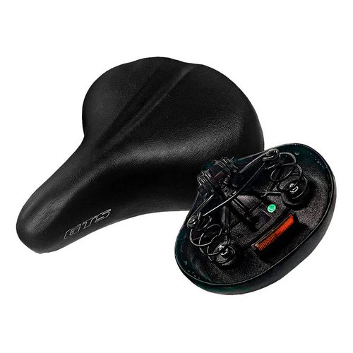 Banco Bicicleta Selim Gts Comfort Gel Tech Refletor 2 Molas Preto
