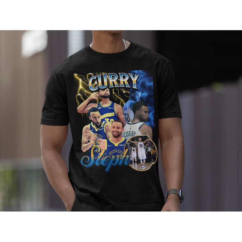 Camiseta Unissex Oversized Plus Size Feminina Masculina Estampa Stephen Curry Golden State Warriors, Camisa Streetwear B