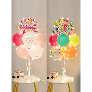 Meninas primeiro aniversário balão mesa flutuante coluna suporte festa decoração cena Layout menino bebê dos desenhos an