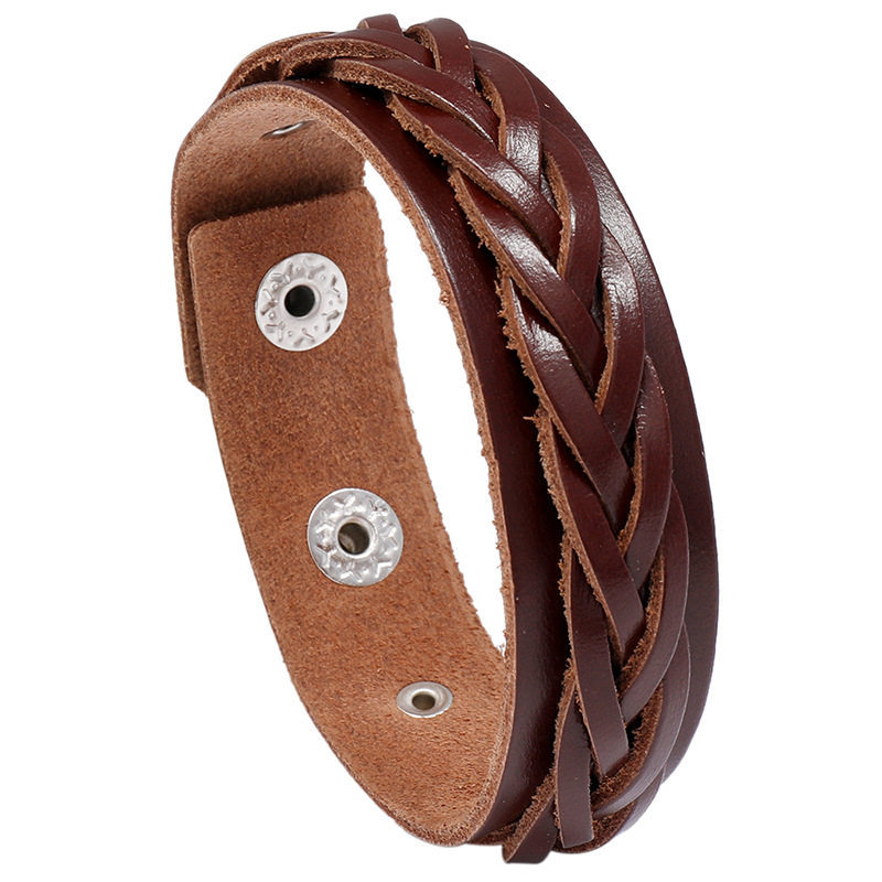 Cross-Border novo estilo acessórios simples Multi-camada trançado pulseira de couro moda na moda Retro pulseira única jó