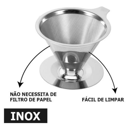 Coador Cafe Inox Reutilizavel Sustentavel Sem Filtro Faca Cafe Artesanal
