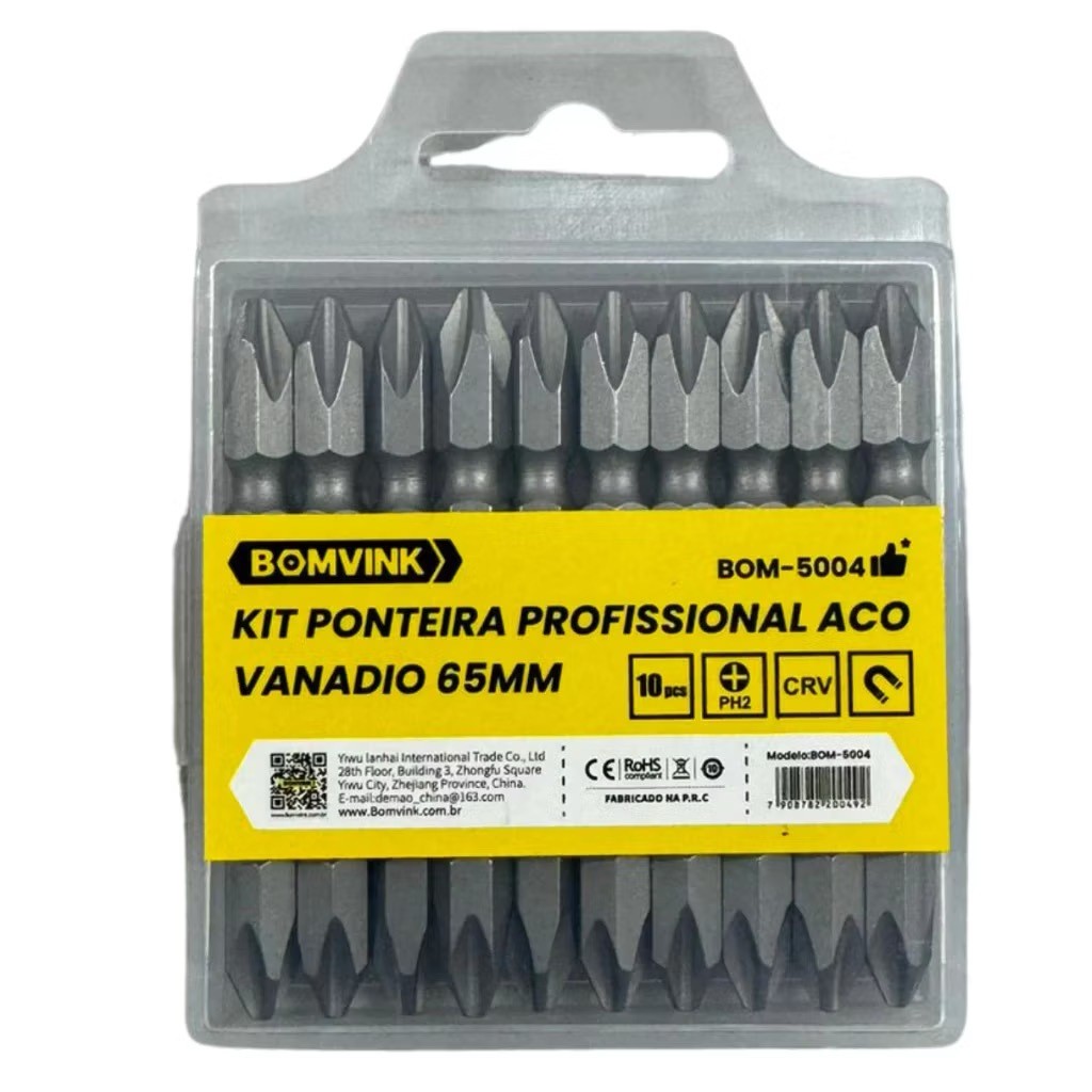 Bits Ponteira Dupla Magnetica Parafusadeira 65mm 10 peças Professional G11