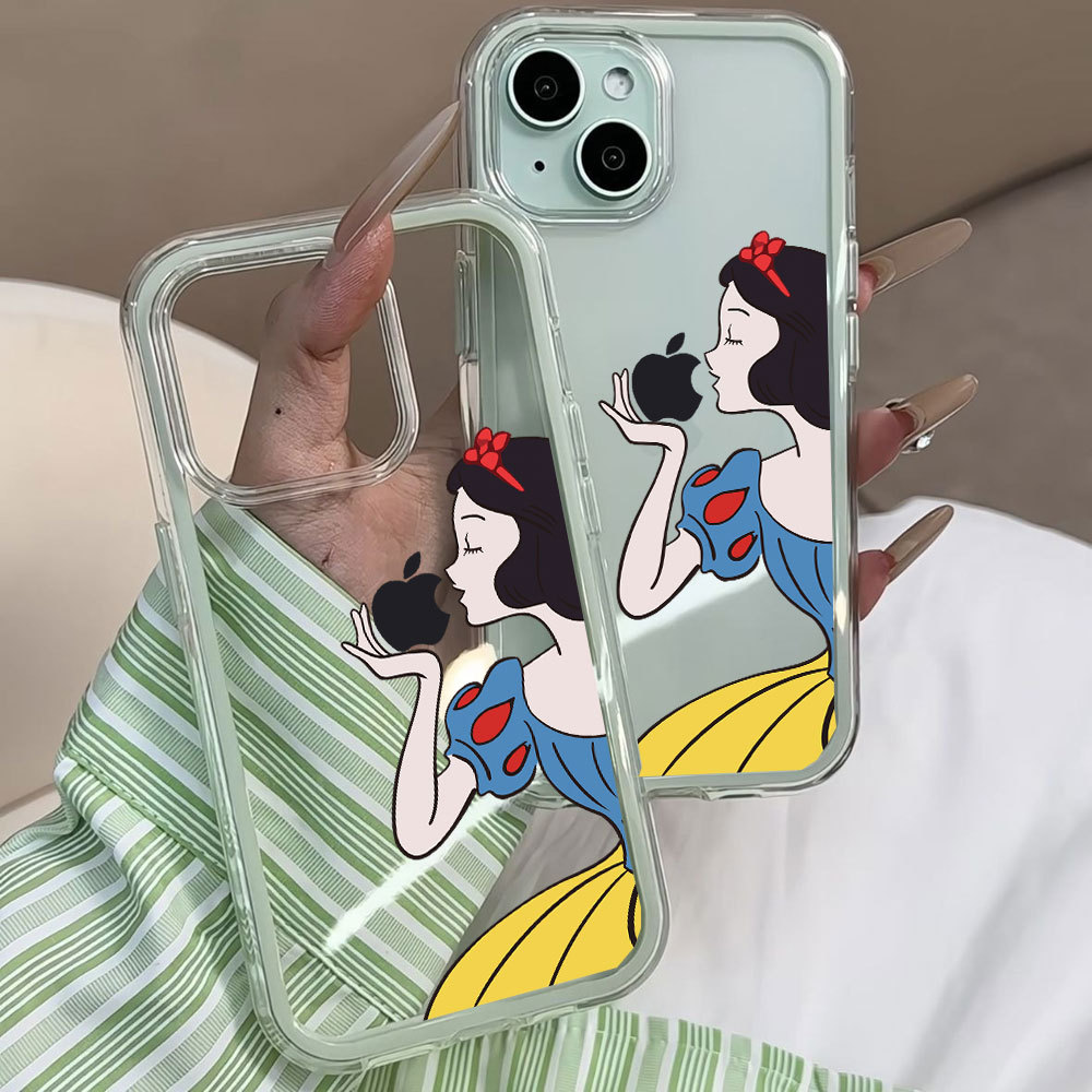 Detalhes do Capa de celular transparente 2 em 1 para iPhone 17 Pro Max 13 11 16 15 12 14 Plus Air Branca de Neve Capinha Caso