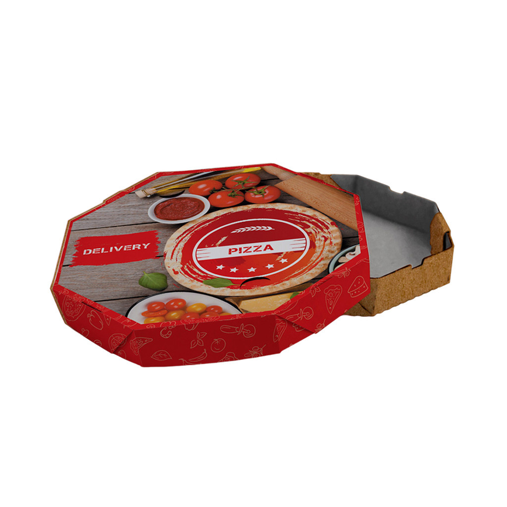 Caixa de Pizza Italianinha com Fundo Laminado Octogonal 40cm - PCT 50un