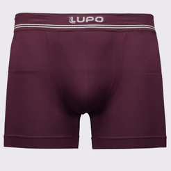 Cueca Boxer Lupo Microfibra Sem Costura Vinho e Branco