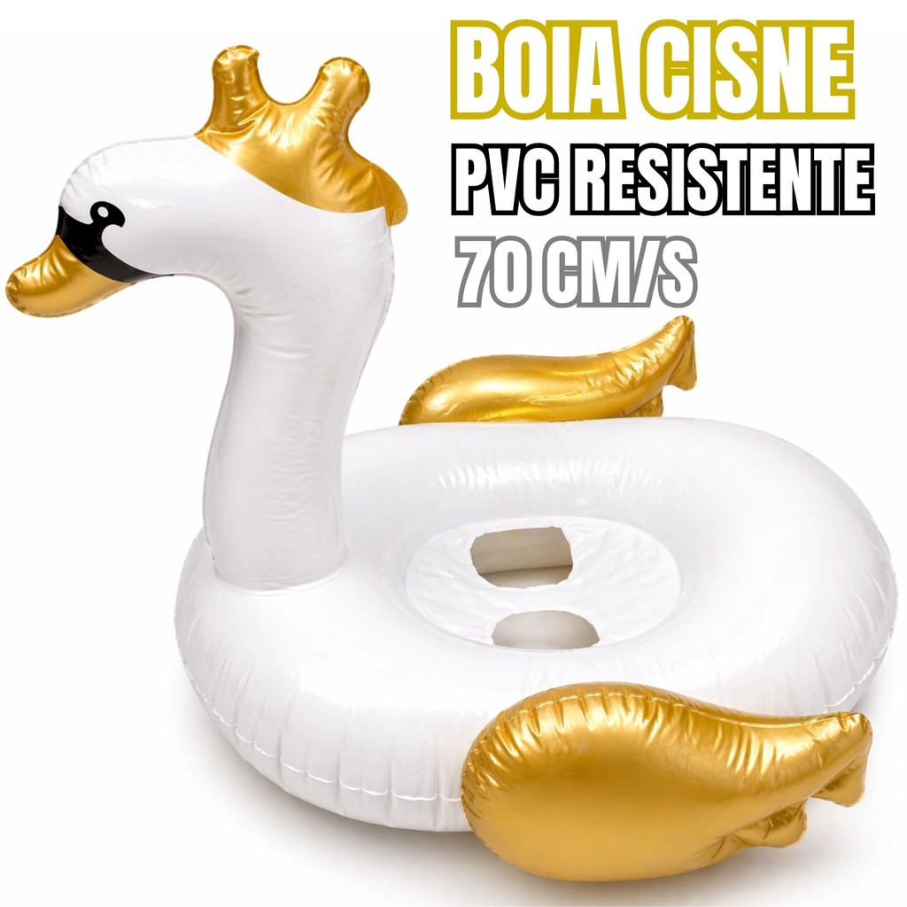 Boia Inflável Cisne 70cm Resistente Para Água Piscina