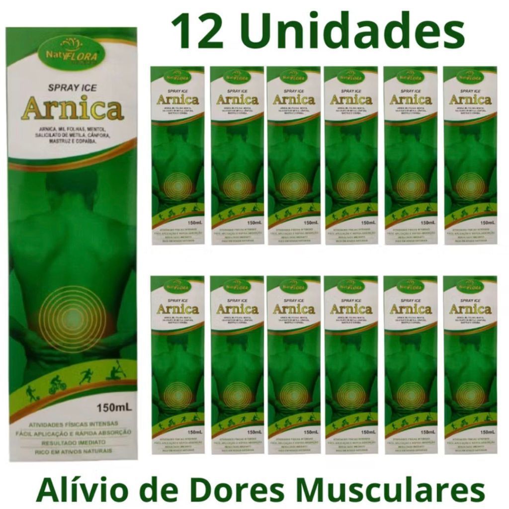 Spray Corporal com Arnica 150ml Caixa 12 Unidades Uso Diário