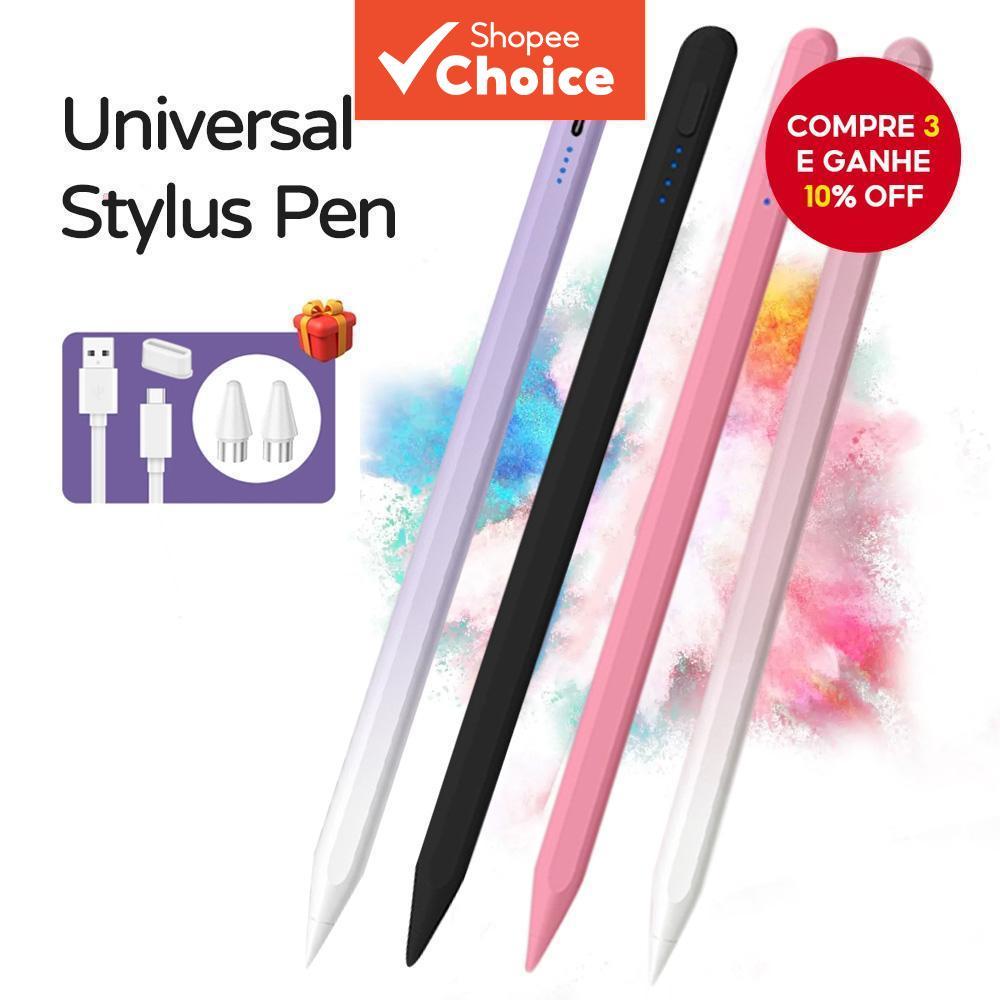  Caneta Universal Stylus Capacitiva Caneta de Toque para Smartphone Android Tab Pad + Ponta Substituível