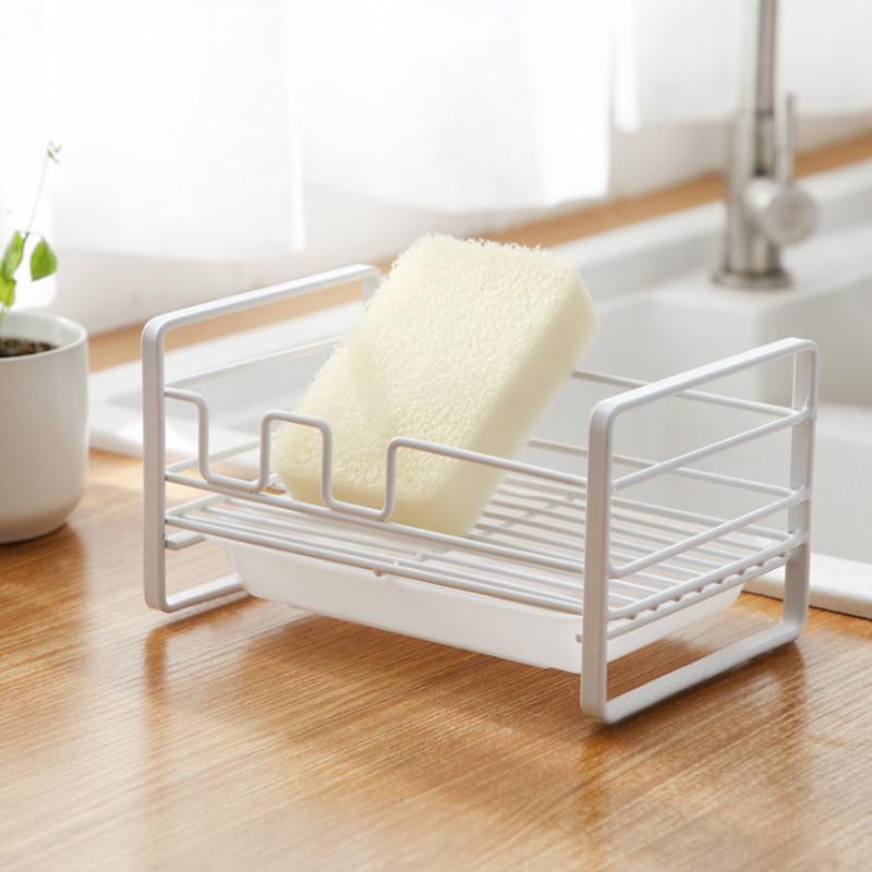 Rack de drenagem bancada da cozinha esponja bola aço lavar louça líquido garrafa do banheiro sabão chuveiro Gel garrafa